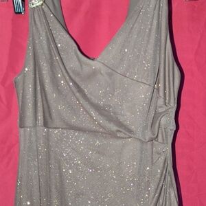 Sparkling Taupe Sleeveless Dress